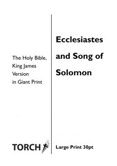 BIBLE KJV (21-22) Ecclesiastes & Song of Songs (30pt)